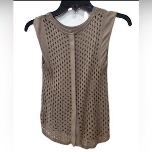 Express Women’s Sleeveless Top Size XS Top Tan Cut Out Open Back Neutral Rayon